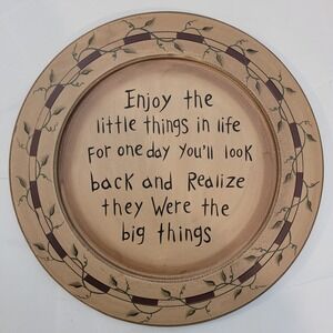 Audrey's Decorative Plate Home Decor Primitive Quote Enjoy The Little Things 12
